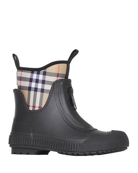 burberry womens flinton check rain booties|Burberry Women's Flinton Rain Boots Shoes .